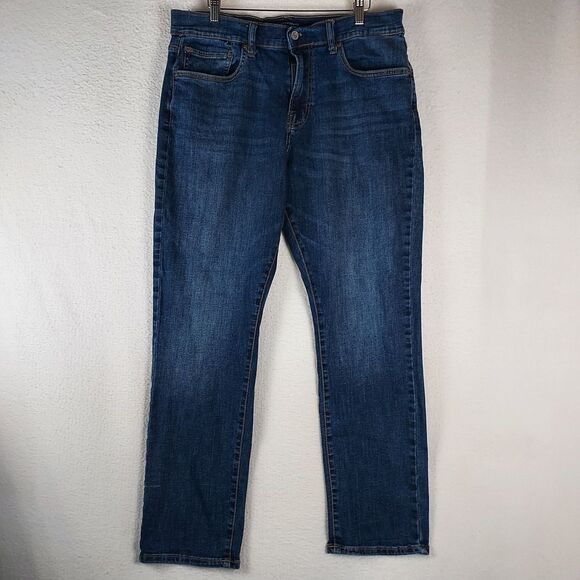 Lucky Brand 410 Athletic Fit Jeans Men 34x30 Blue Denim Stretch Straight Leg - Picture 1 of 12